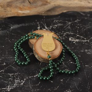 isme özel baskılı Plastik inci tesbih lale desen