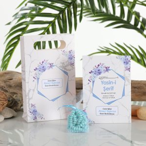 Hediyelik Mevlüt Seti 64 Sayfa Çantalı Altıgen Model  Tesbihli