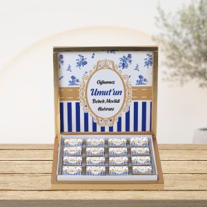 İsme Özel Etiket Baskılı Madlen Çikolata 48li