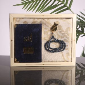 64 Syf Lacivert Kadife Yasin + Lüks Tesbih + Kutulu Seccade