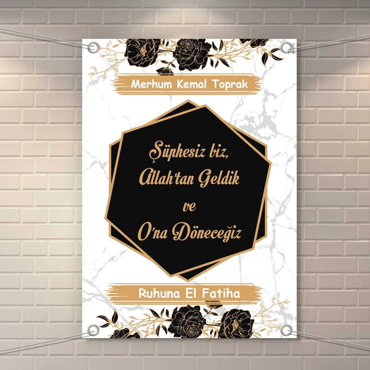 İsme Özel Resimli Altıgen Desenli 50x70 Branda Afiş - Görsel 2