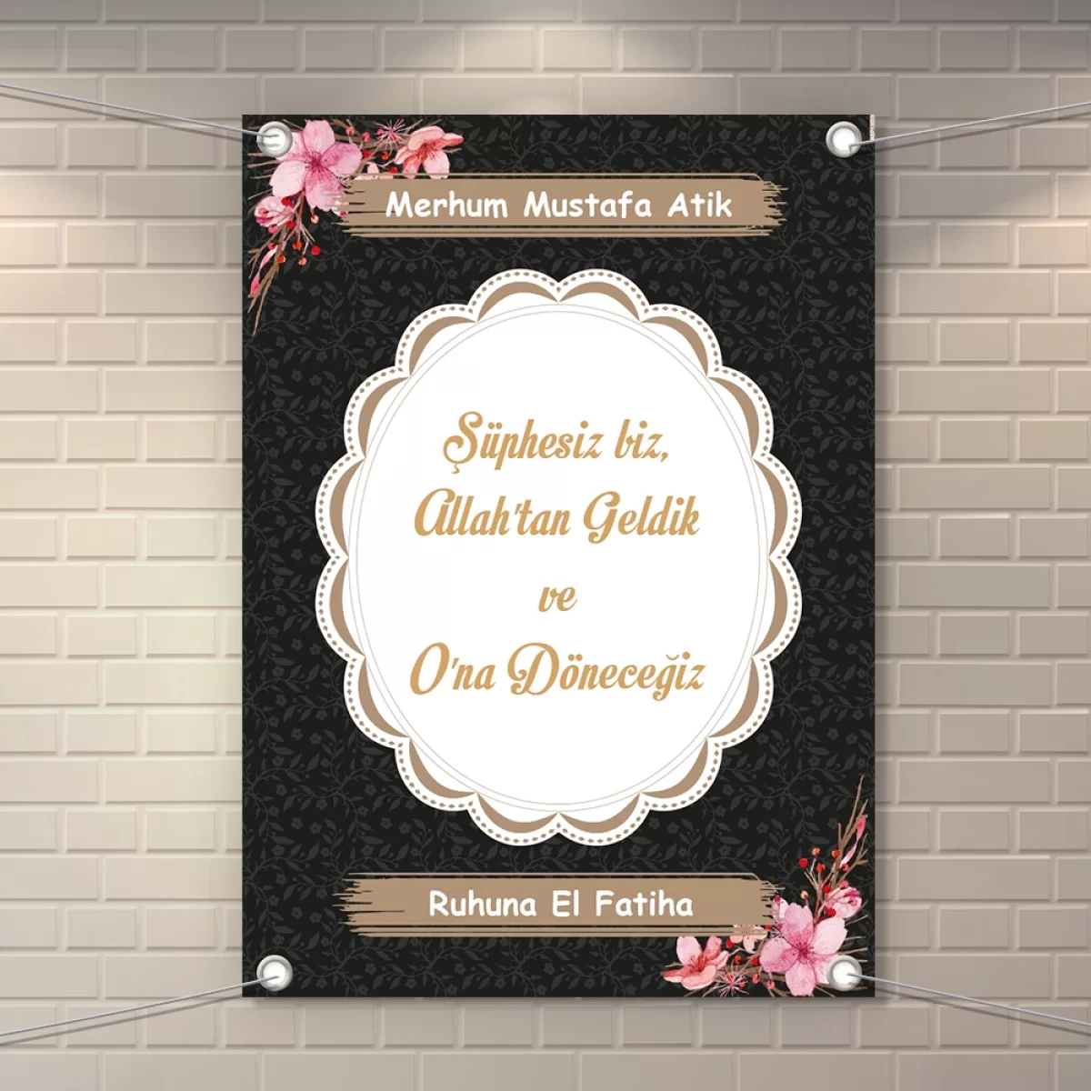 İsme Özel Resimli Altıgen Desenli 50x70 Branda Afiş - Görsel 16