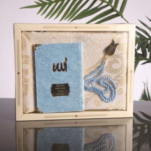 64 Syf Mavi Kadife Yasin + Lüks Tesbih + Kutulu Seccade