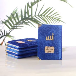 İsimli Kadife Kaplı Yasin-Saks Mavisi