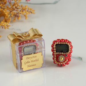 İsme Özel Mika Kutu Zikirmatik-Bordo